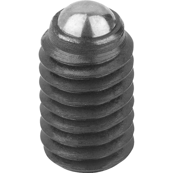 Ball-End Thrust Screw Wout Head, Form:A Steel Ball, M20, Carbon Steel, Comp:Ball-Bearing Steel